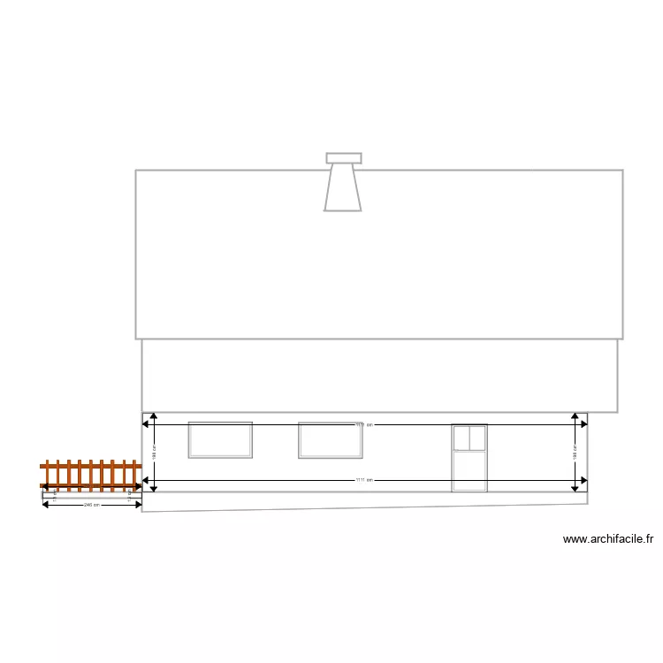Fa&ccedil;ade Ouest Modifications. Plan de 