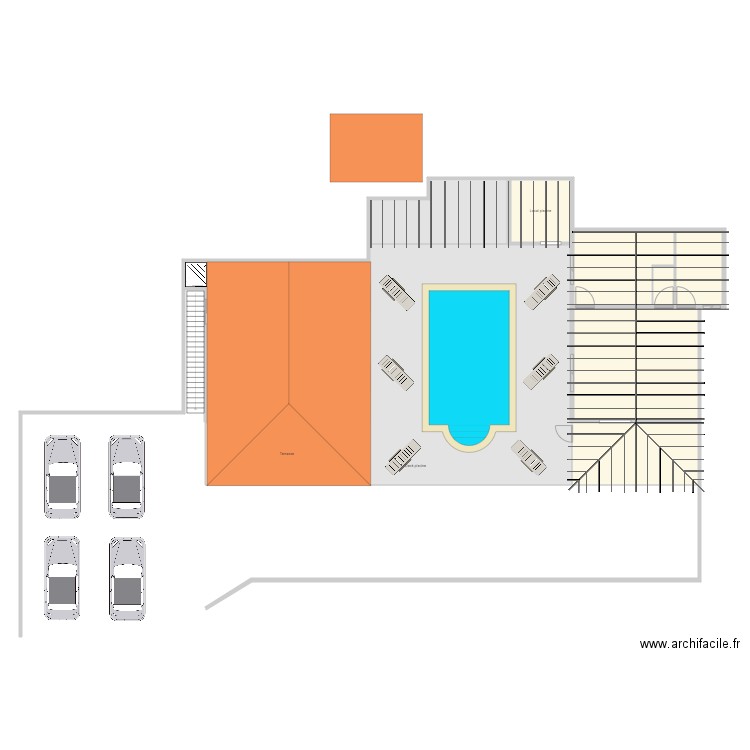 Bungalows Charpente. Plan de 12 pièces et 299 m2