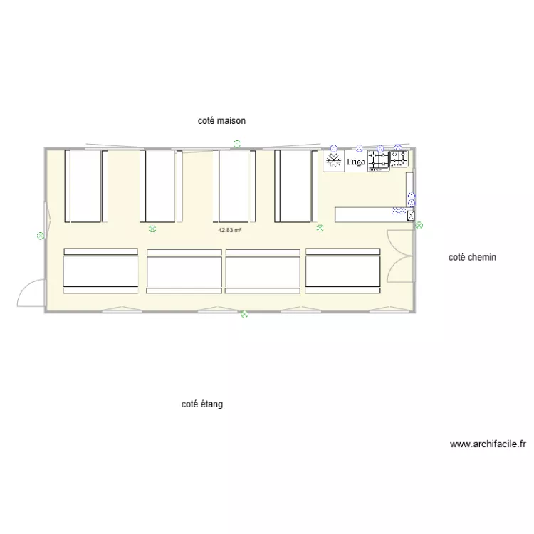cabane &eacute;tang. Plan de 