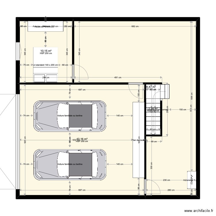 plan maison 1. Plan de 6 pièces et 192 m2