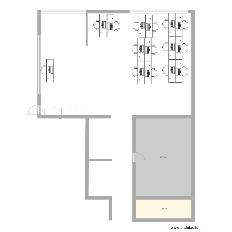 STARTLAB. Plan de 2 pièces et 40 m2