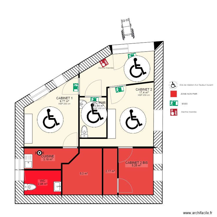 ORIGAMI plan. Plan de 8 pièces et 50 m2