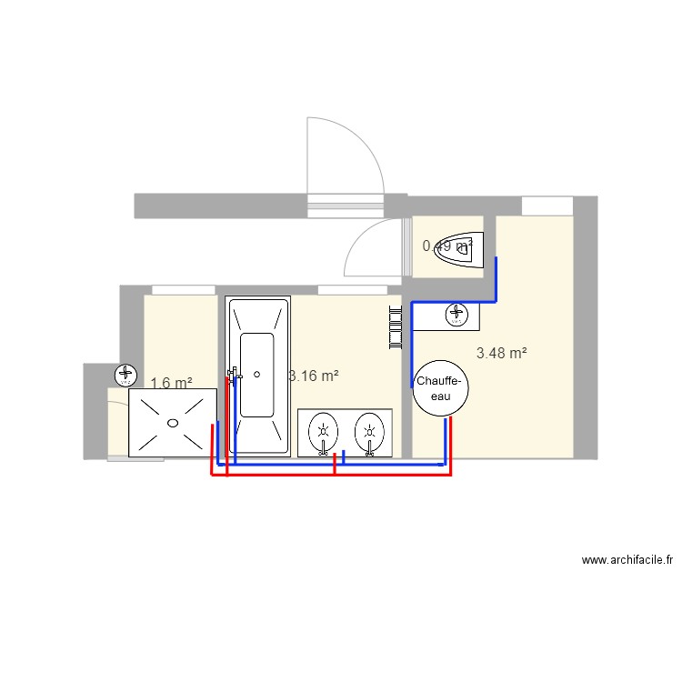 SDBcarret option 5. Plan de 0 pièce et 0 m2