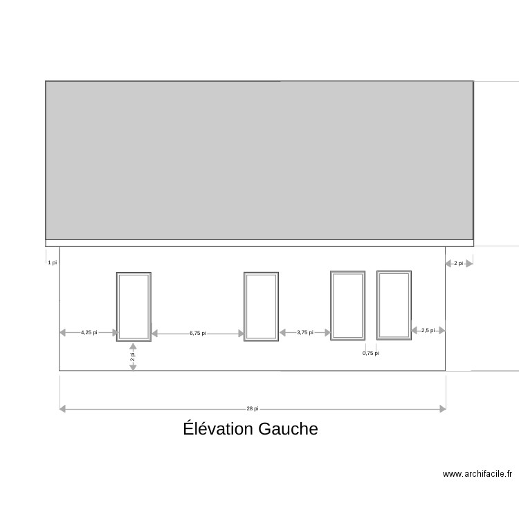 Élévation Gauche (Chalet). Plan de 0 pièce et 0 m2
