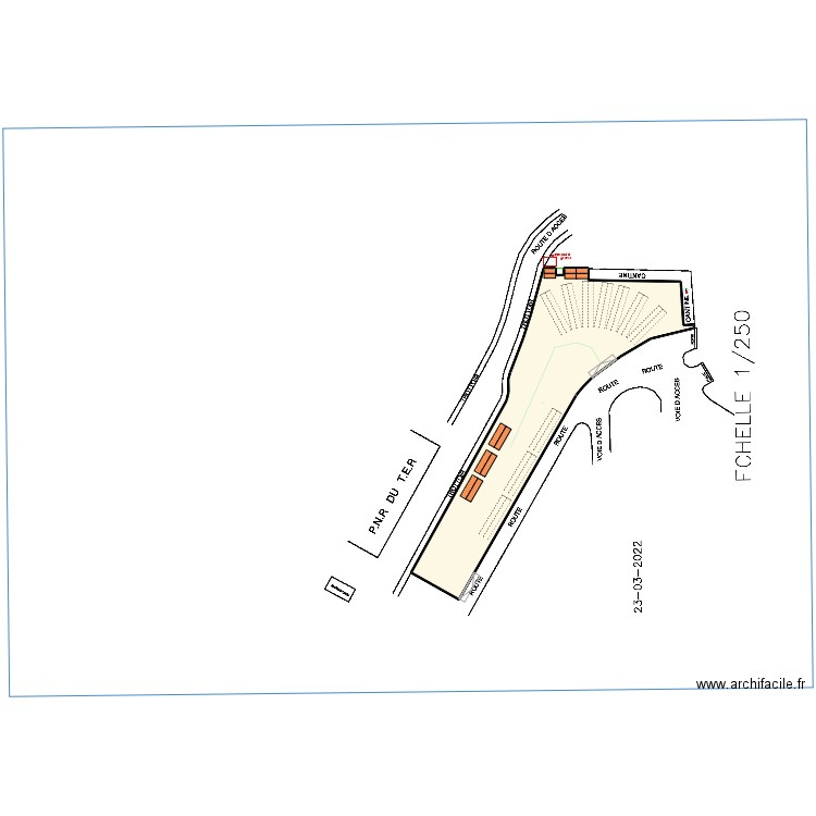 Parking DDK. Plan de 1 pièce et -1371 m2