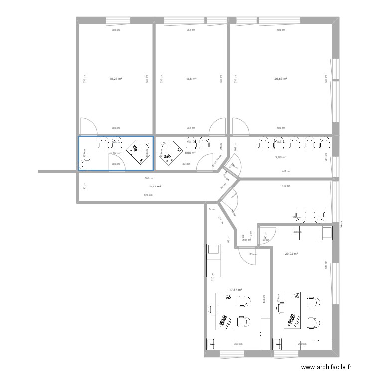 Pole neuro ES2 v3. Plan de 9 pièces et 144 m2