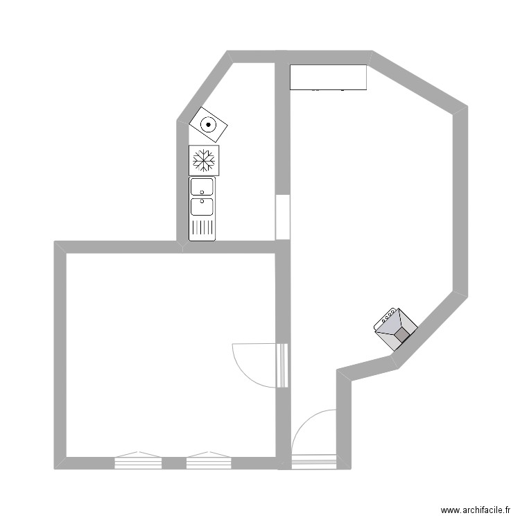 lyse. Plan de 1 pièce et 15 m2