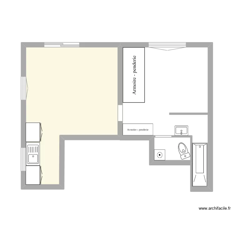 La pomme. Plan de 1  et 18 m²