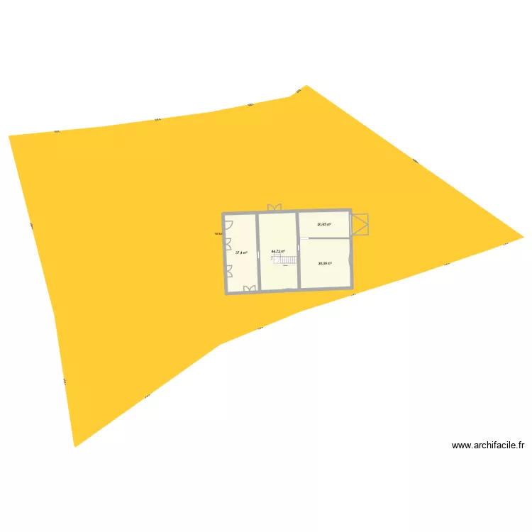 MONTFERRAT TERRAIN + RDC am&eacute;nagement. Plan de 4  et 141 m²