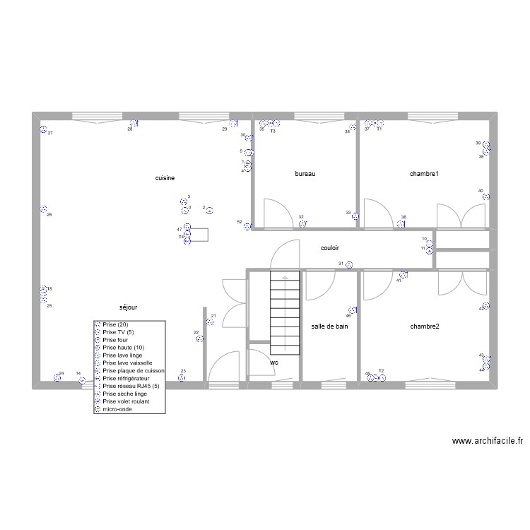 florian 1 Etage pc. Plan de 9 pièces et 87 m2