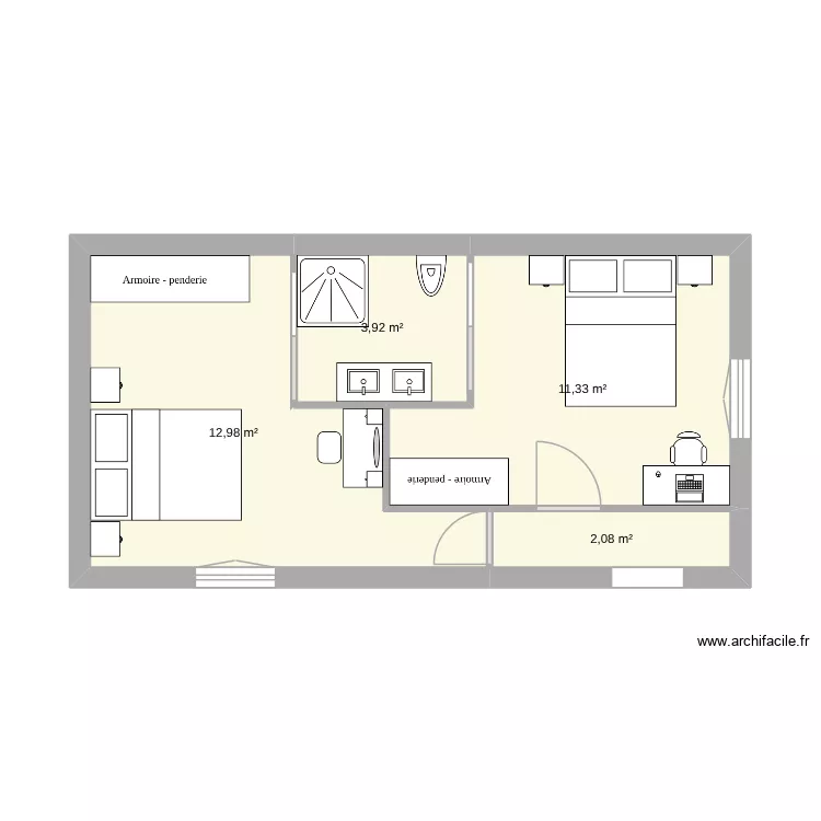 agrandissment 2. Plan de 4  et 30 m²