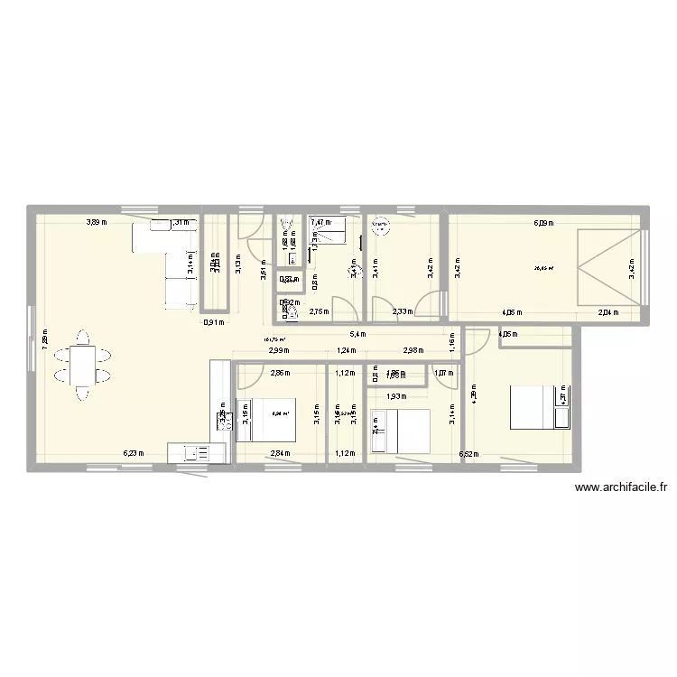 plan 2. Plan de 5  et 136 m²