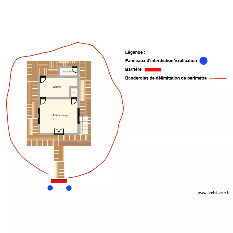 Plan s&eacute;curit&eacute; - travaux (2). Plan de 7  et 105 m²