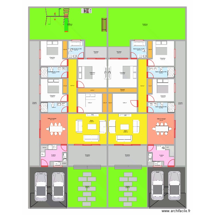 Plan EECI Kone DABOU. Plan de 46 pièces et 570 m2