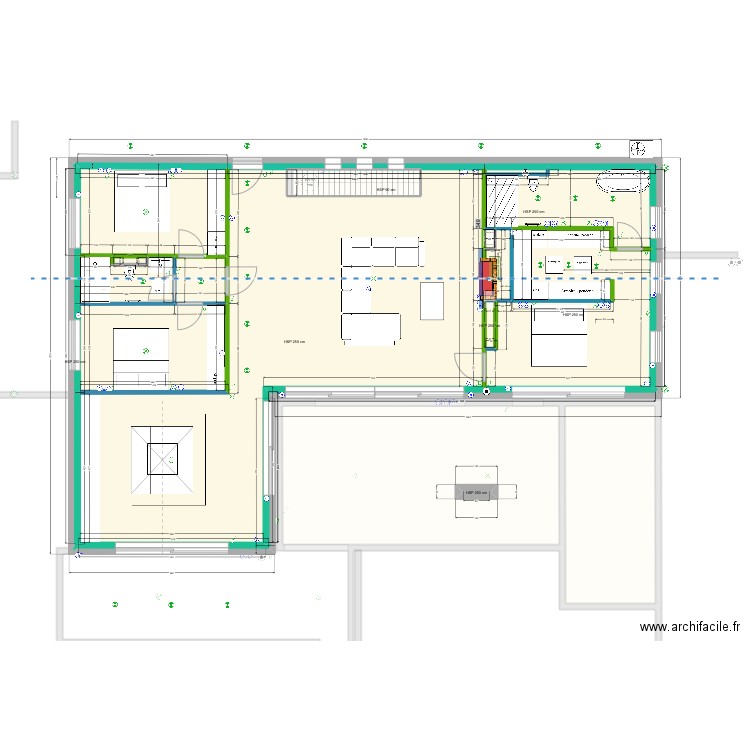Cloisonnement 2024125. Plan de 29 pièces et 375 m2