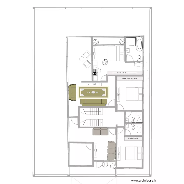 Dakko 2 nd floor dupl_Dez. Plan de 6  et 566 m²