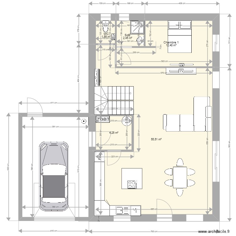 Logement 2b. Plan de 0 pièce et 0 m2