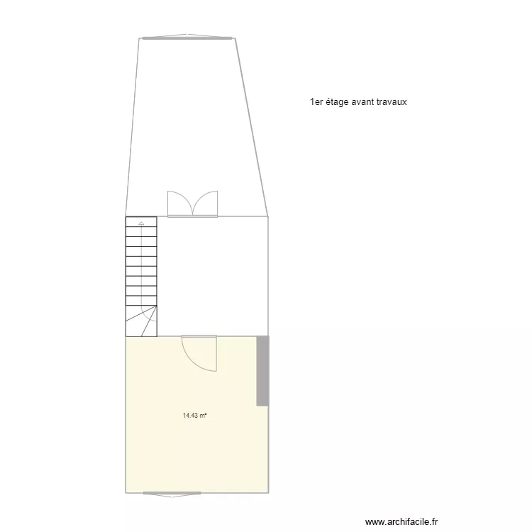 1er &eacute;tage avant travaux. Plan de 