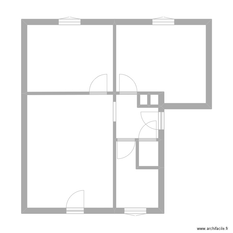 3 ème DRAGON. Plan de 8 pièces et 55 m2