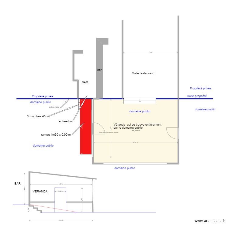 RAMPE MARRONNIERS. Plan de 1 pièce et 33 m2