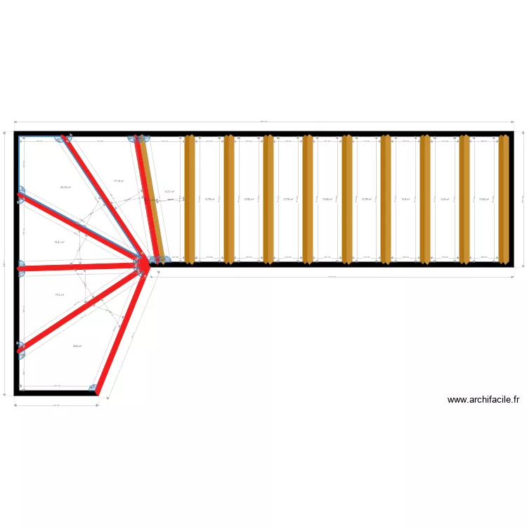 escalier balanc&eacute; tentative 1. Plan de 