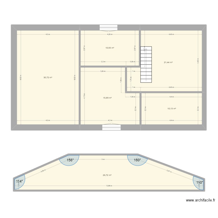 Stierling. Plan de 27 pièces et 351 m2