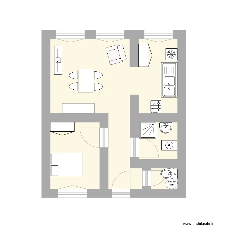 DOMART EN PONTHIEU. Plan de 4 pièces et 14 m2