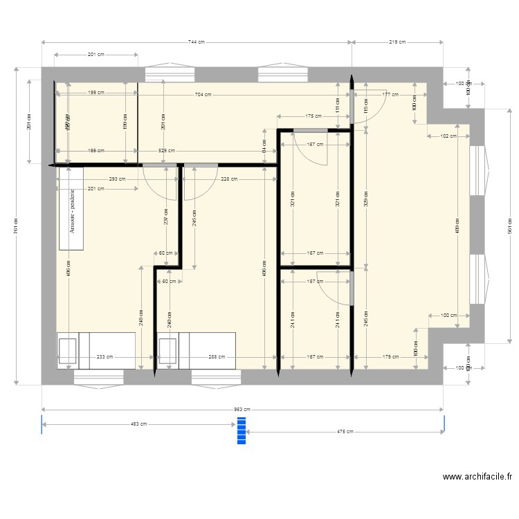 maison alongée St Germain. Plan de 0 pièce et 0 m2