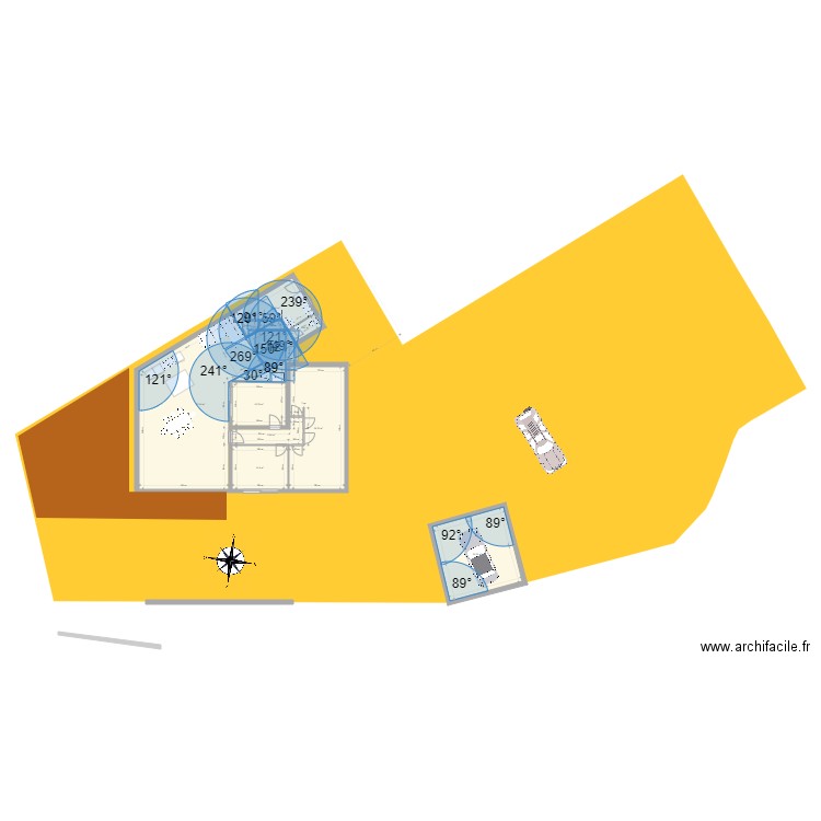 bloc nuit 2. Plan de 9 pièces et 172 m2