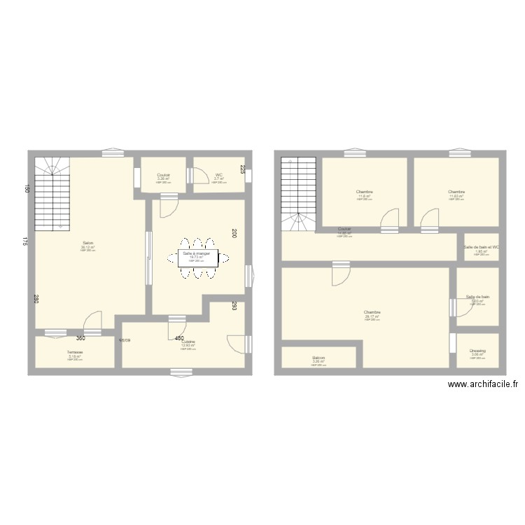 MAISON T5 FINAL avec Baignoire  et Fridge US surface corrigée. Plan de 0 pièce et 0 m2