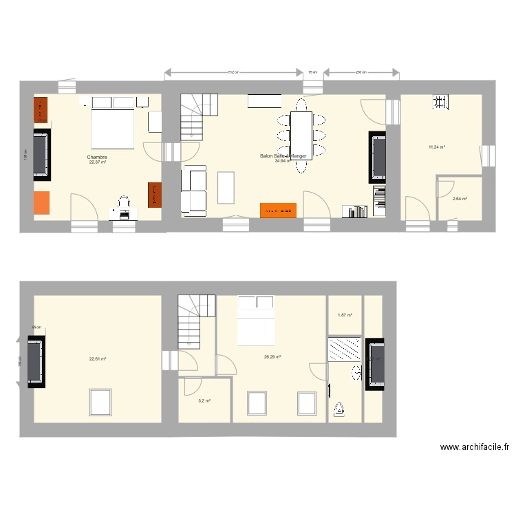 Maison BI. Plan de 0 pièce et 0 m2