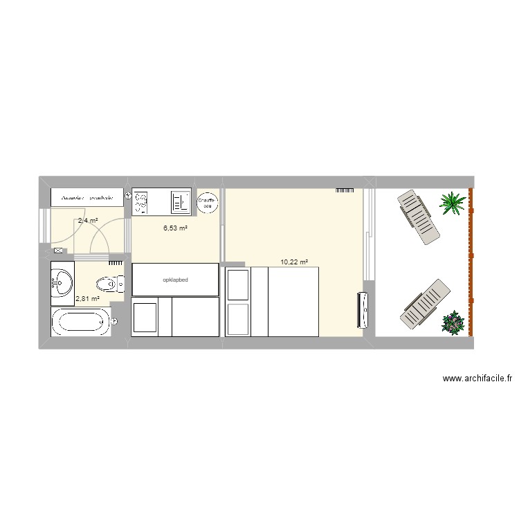 Appartement Marja. Plan de 4 pièces et 22 m2