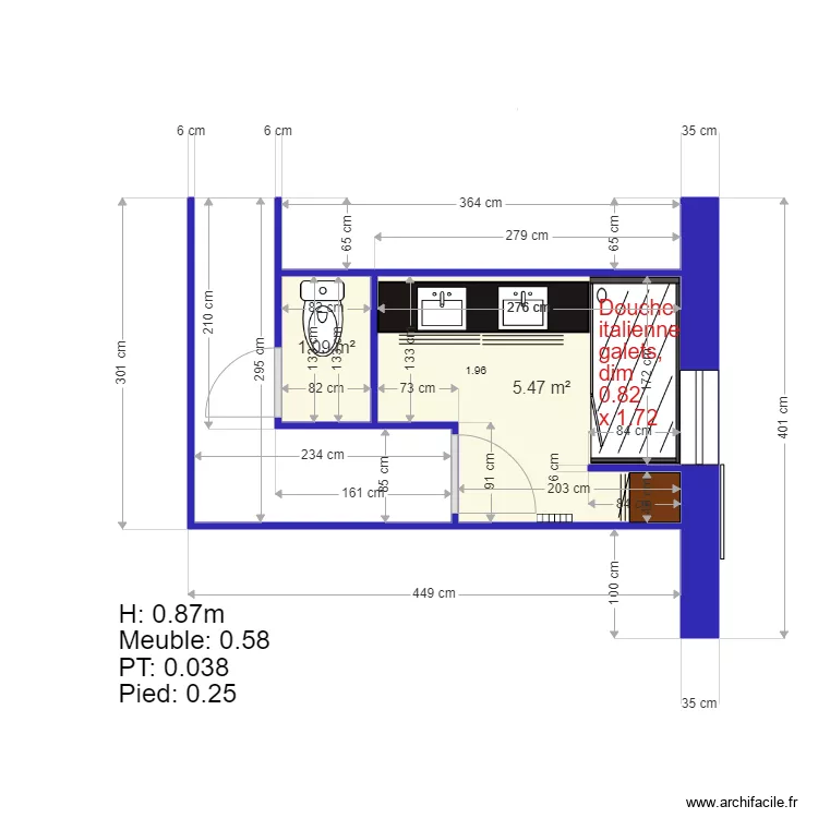NIEUL Salle de bains Consultation. Plan de 