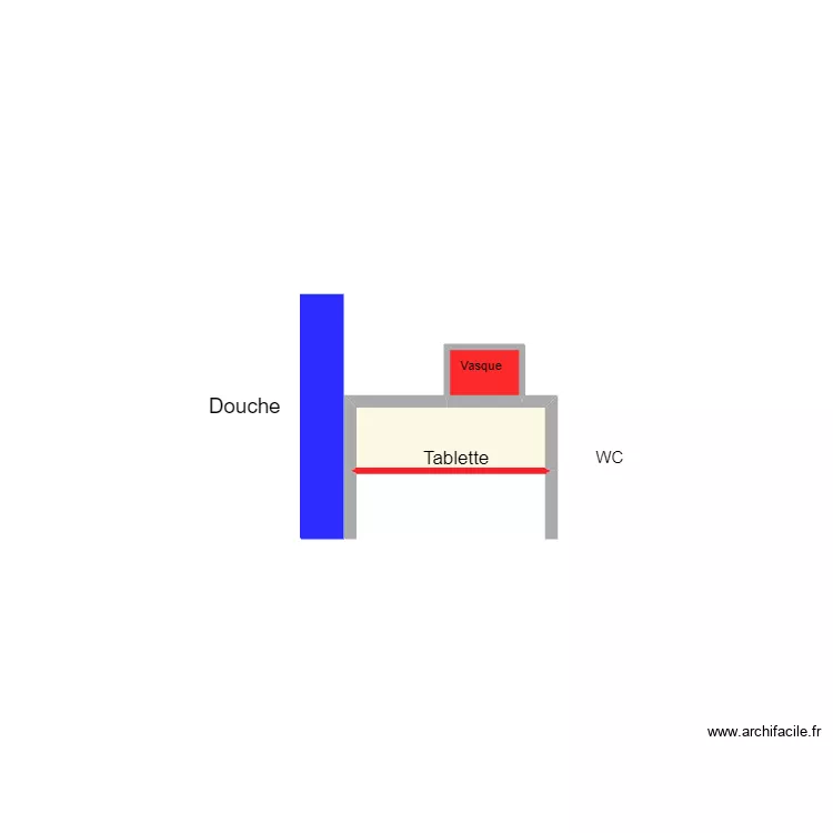 Chambre bleu. Plan de 