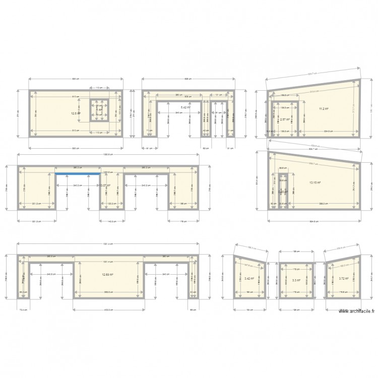 facades  1. Plan de 0 pièce et 0 m2