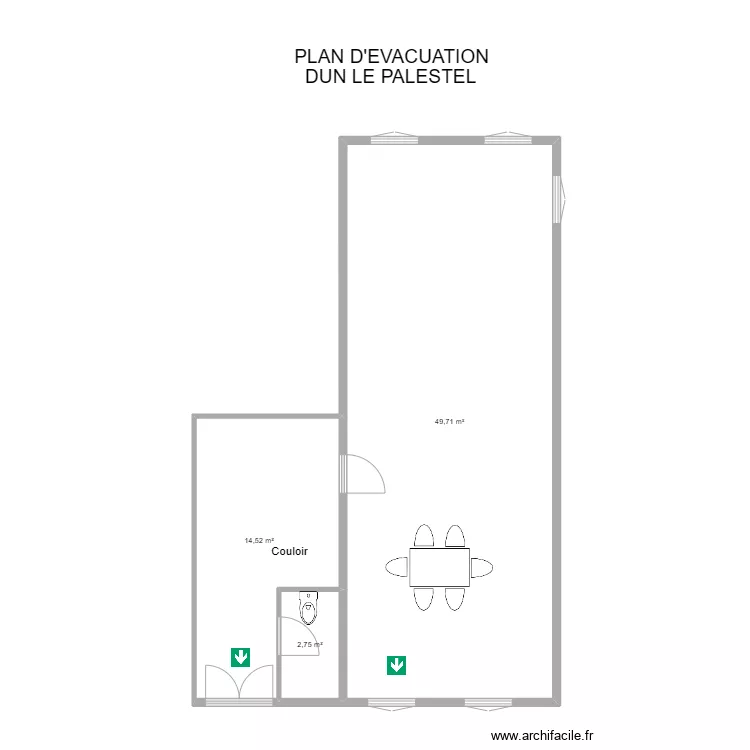 23 DUN-LE-PALESTEL. Plan de 