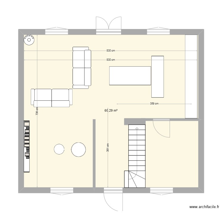 OULLINS. Plan de 1 pièce et 60 m2