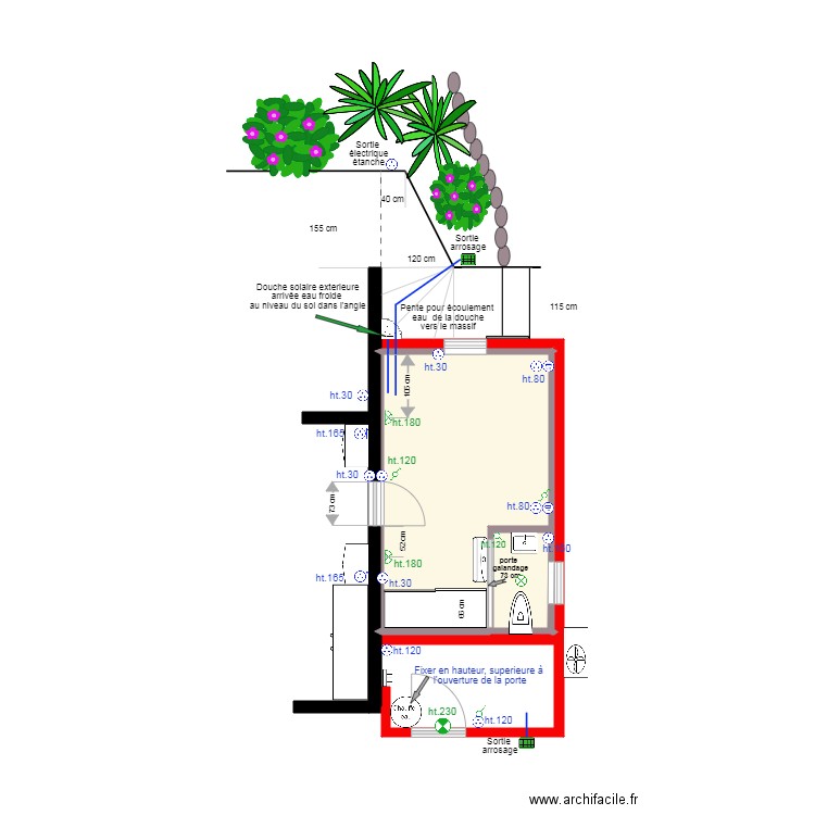 Schéma Electrique. Plan de 4 pièces et 12 m2