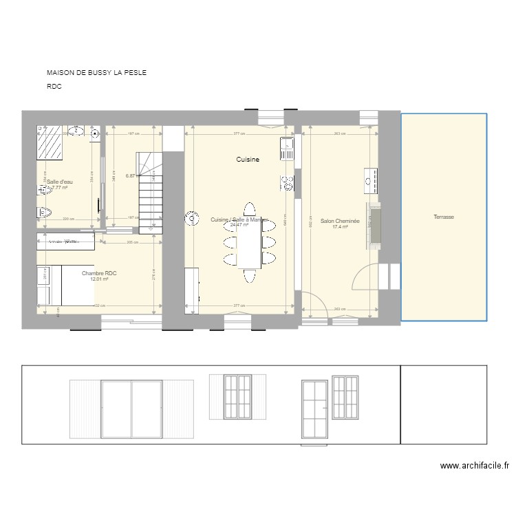 Maison Bussy la Pesle RDC. Plan de 0 pièce et 0 m2