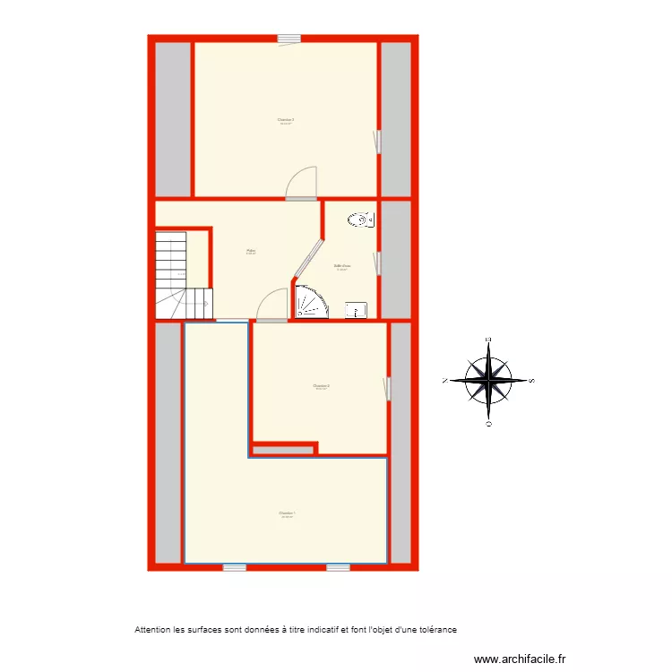 BI 4349 &eacute;tage non c&ocirc;t&eacute;. Plan de 