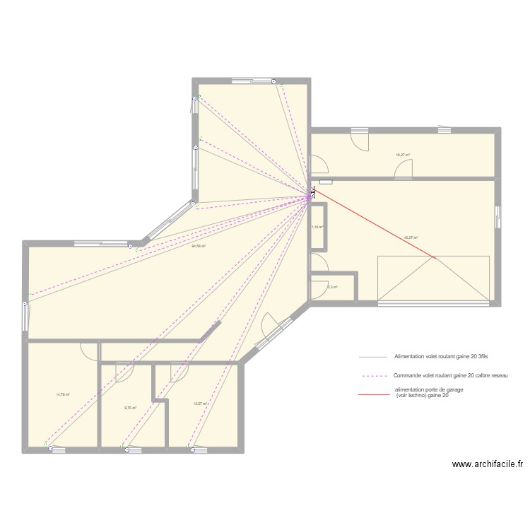 Cedric maison aire VR. Plan de 12 pièces et 257 m2