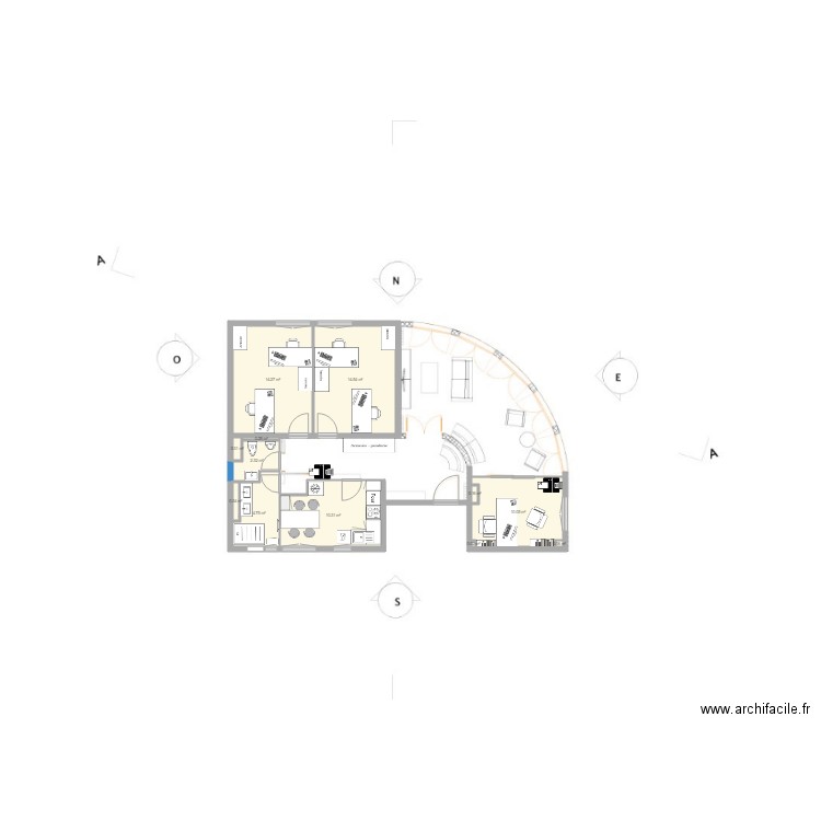 aurelien  V3. Plan de 12 pièces et 57 m2