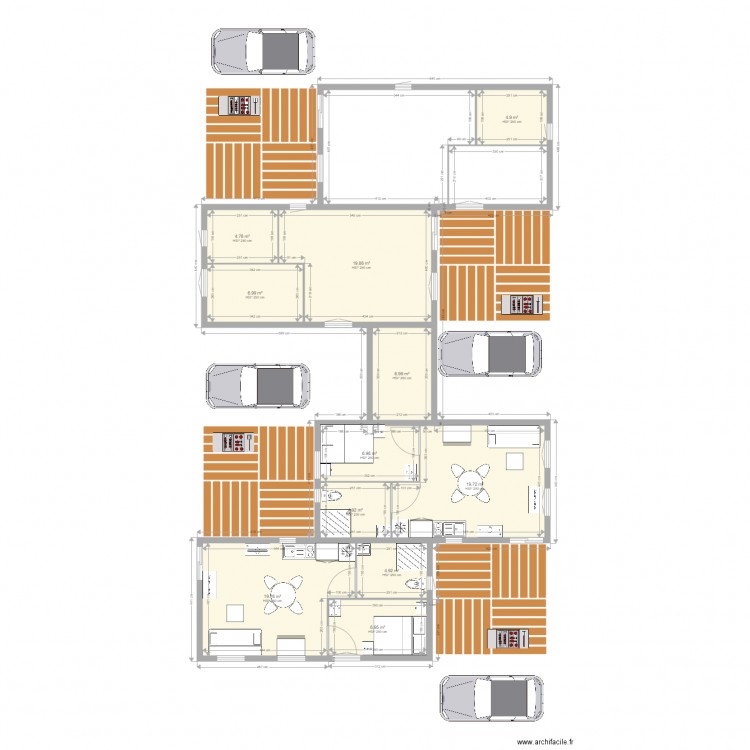 appart plancher. Plan de 0 pièce et 0 m2