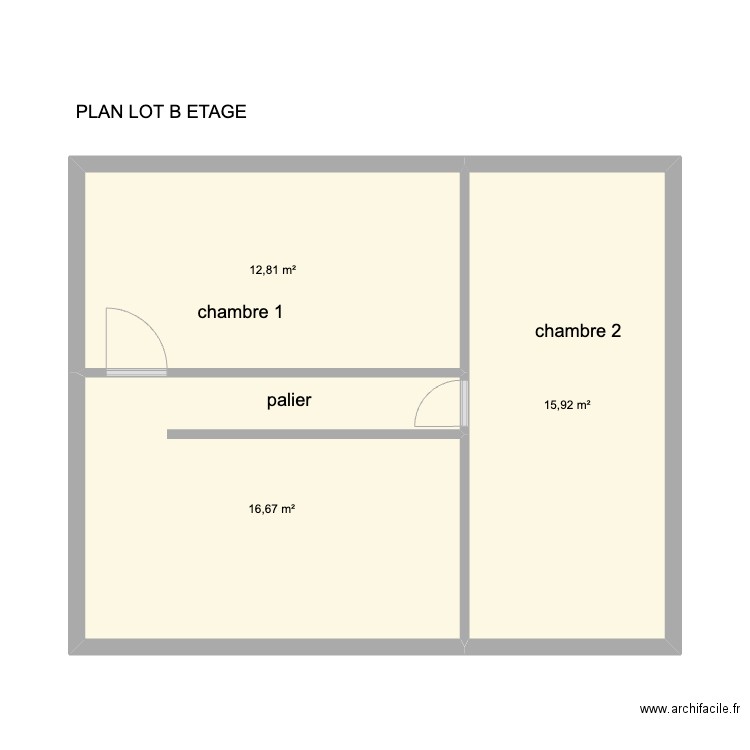 ETAFE. Plan de 3 pièces et 45 m2