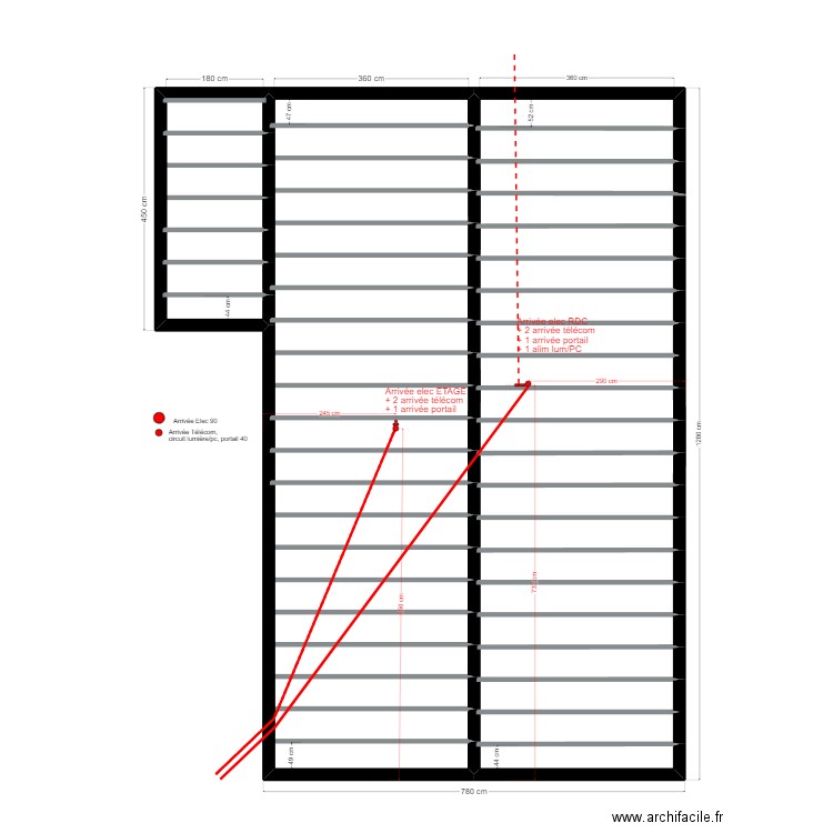 VIDE SANITAIRE ELEC. Plan de 2 pièces et 48 m2