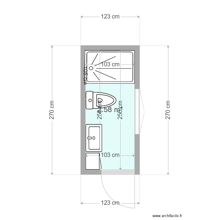 Chardonnance. Plan de 1 pièce et 3 m2