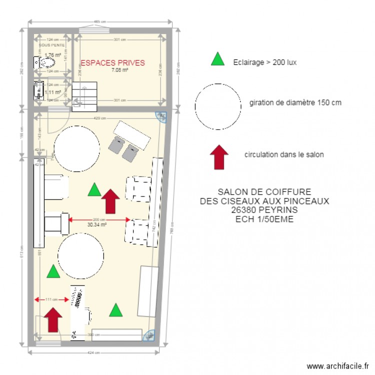 COIFFEUR DES CISEAUX AUX PINCEAUX. Plan de 0 pièce et 0 m2