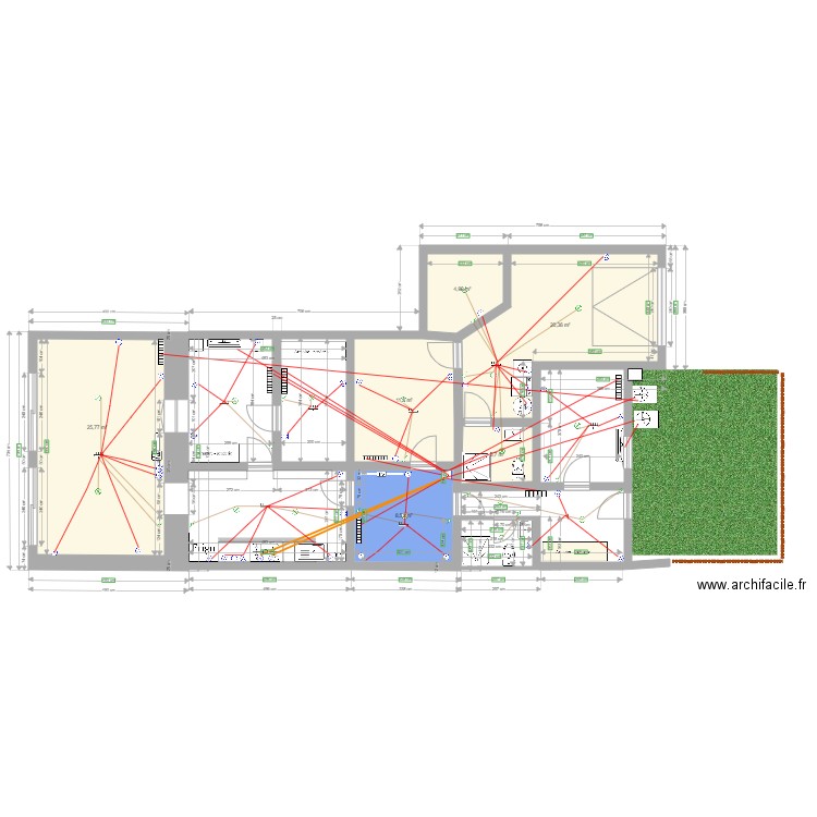 tonnara3 electricité. Plan de 6 pièces et 75 m2