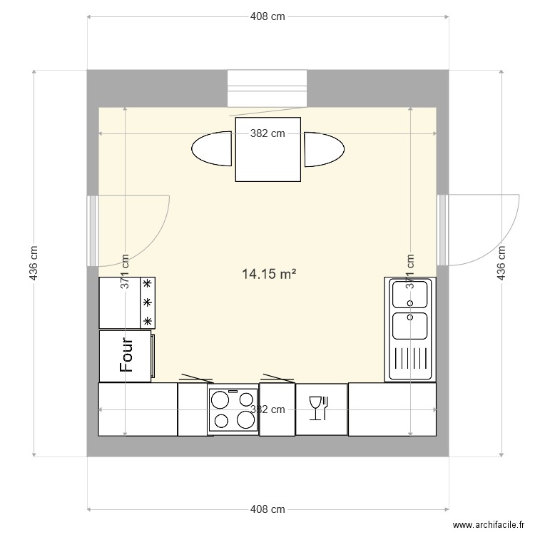 Cuisine Mévergnies. Plan de 0 pièce et 0 m2