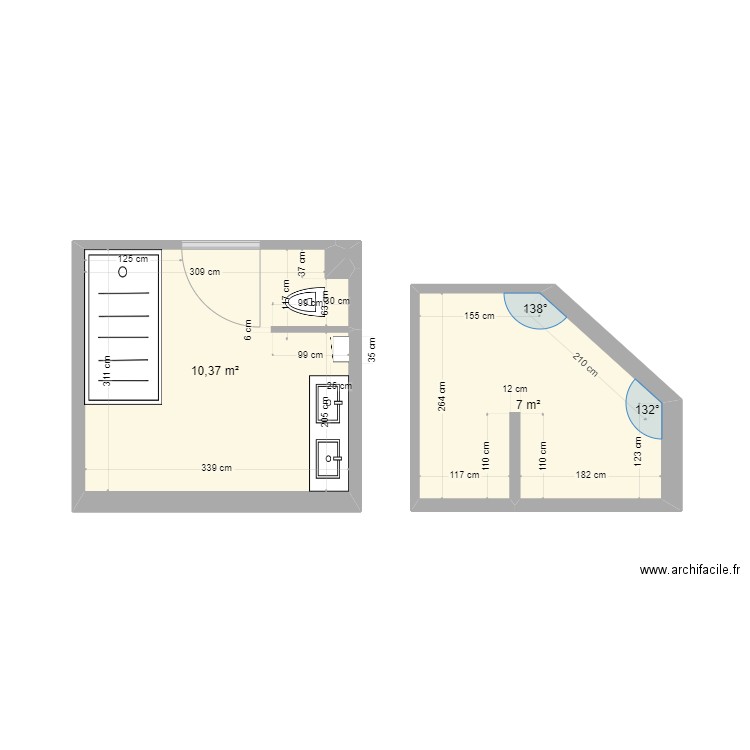 Stéphan Henrard. Plan de 3 pièces et 17 m2